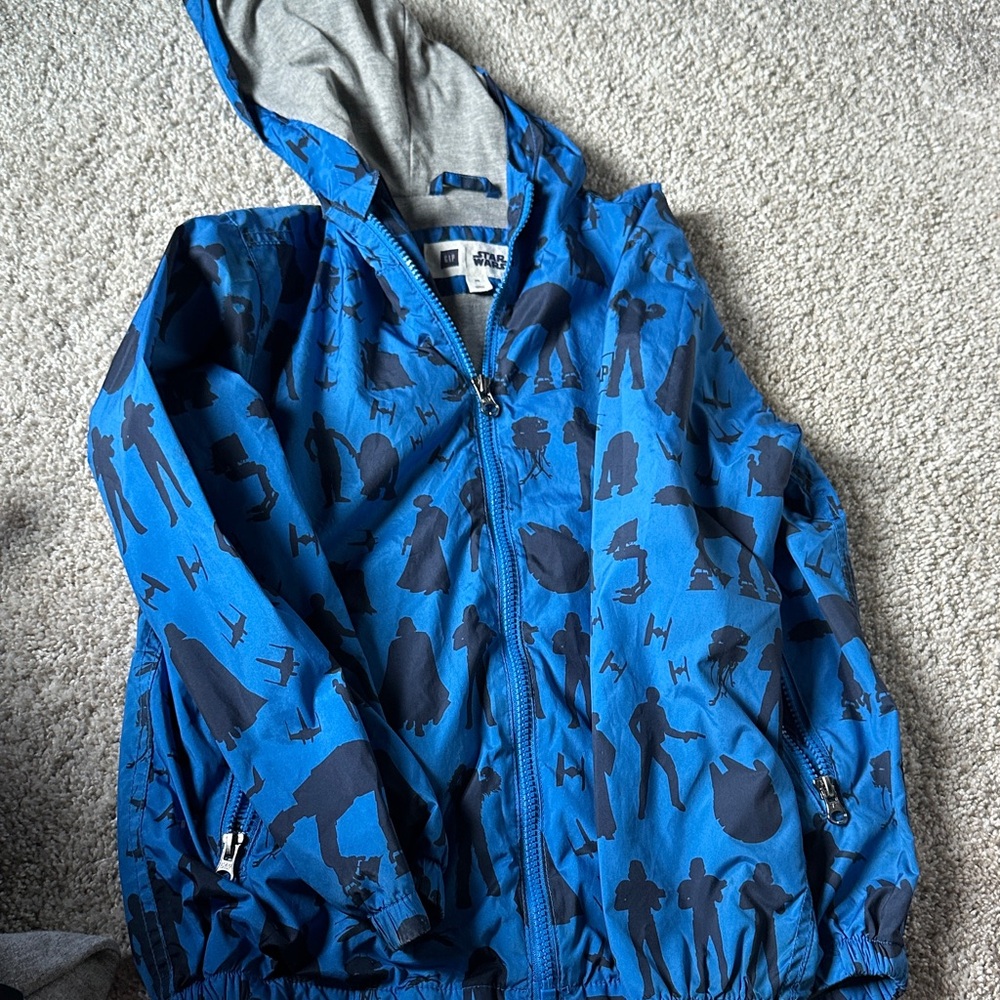 Star Wars Kids Raincoat in Blue with Character Silhouettes